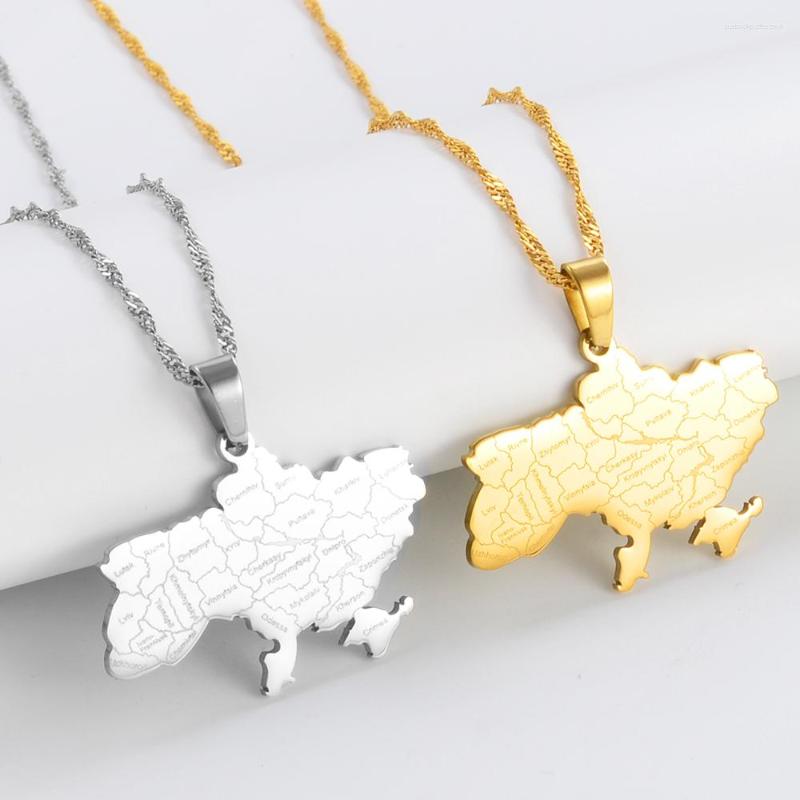 

Pendant Necklaces Anniyo Ukraine Kyiv Map With Cities Necklace Ukrainian Jewelry #304301