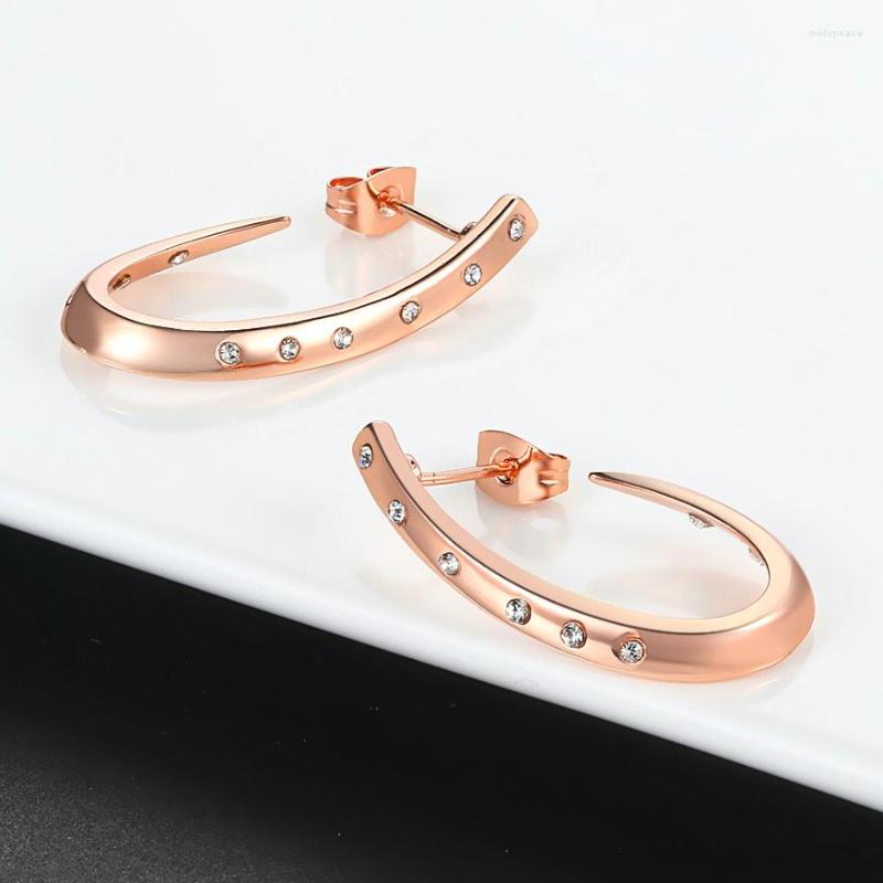 

Stud Earrings Top Quality ZYE598 Crystal Earring Rose Gold Color Jewelry Austrian