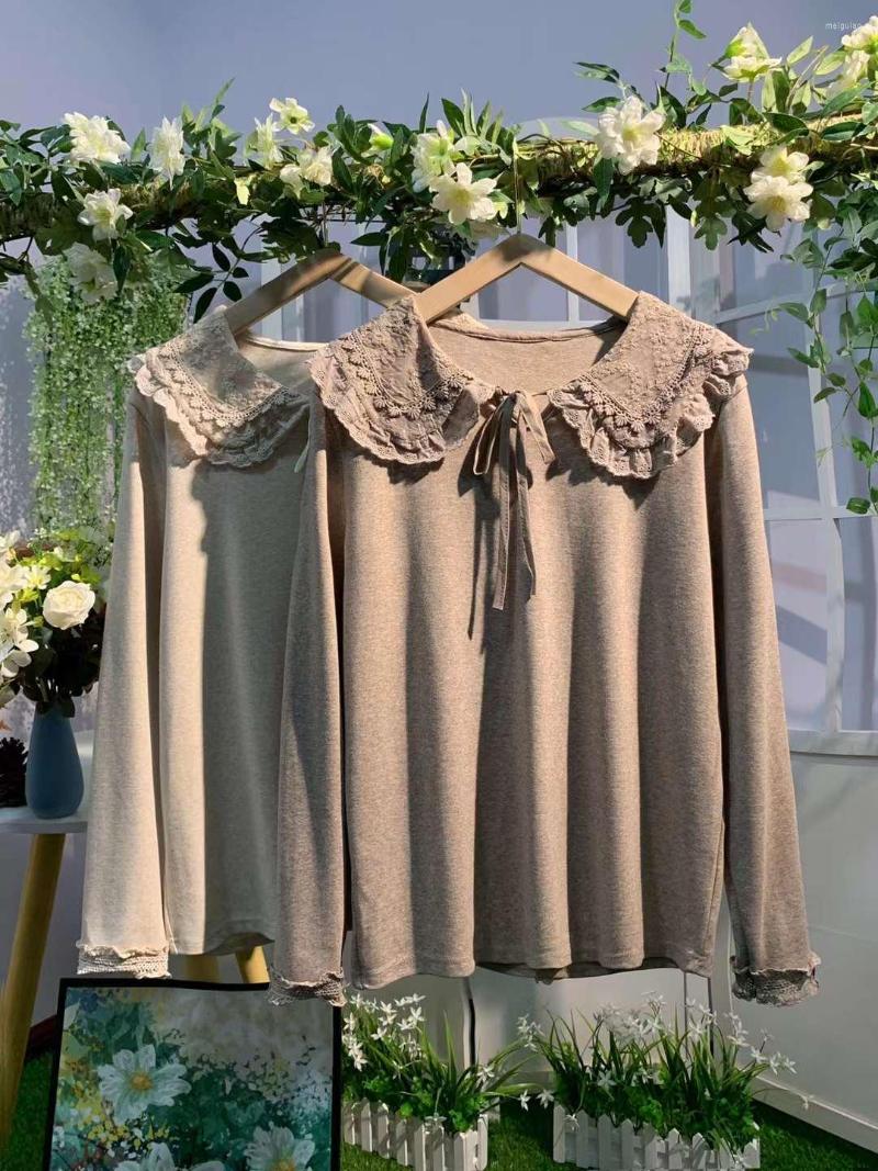 

Women's T Shirts Autumn Solid Color Preppy Style Shirt Tops Women Long Sleeve Base Top Female Daily Wear, Khaki