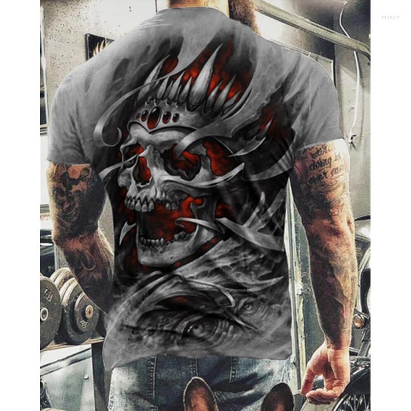 

Men's T Shirts 2023 Summer Skull Printed Shirt For Men Casual Oversized Short Sleeve Clothes Streetwear Hip Hop 3D Printing Top Tees, Zjm1-1609