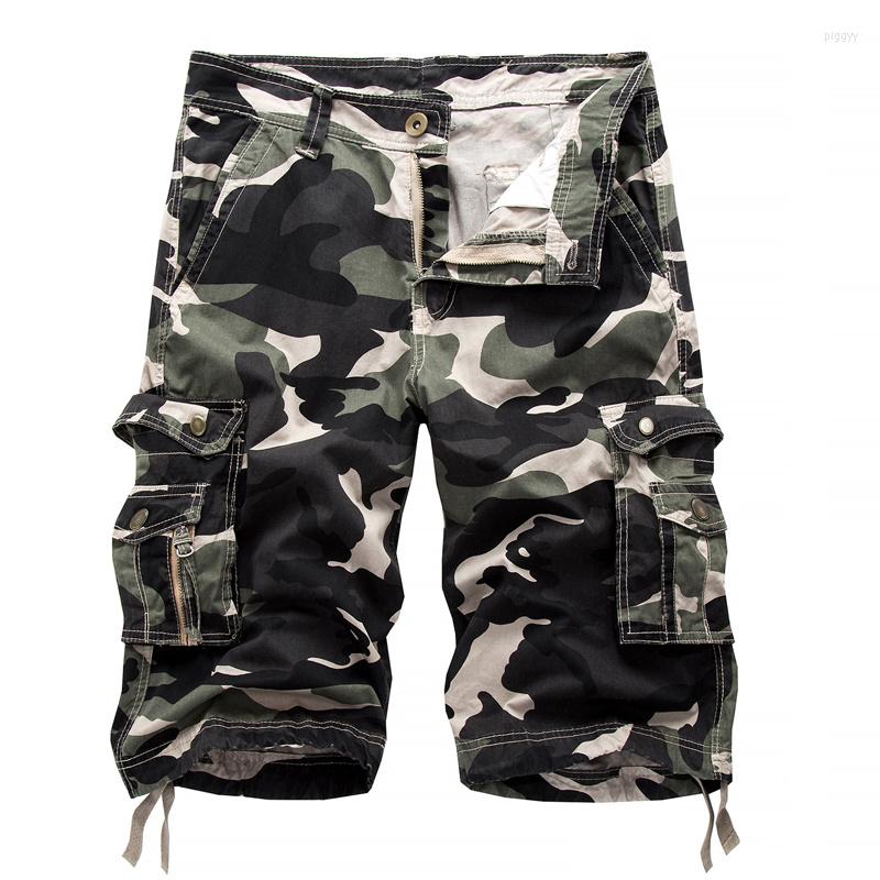 

Men's Shorts Summer 2023 Tactical Camo Men Cargo Casual Loose Cotton Man Knee Length Army Short Pants Brand Clothing -40, Khaki