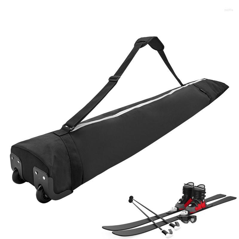 

Outdoor Bags Oxford Cloth Snow Board Holder Bag Waterproof With Wheel Ski Storage Case Adjustable Wear-Resistant Scratch Resistant Pouch, Black