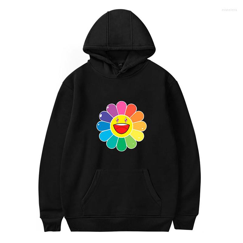 

Men's Hoodies Fashion Design Rainbow Flower Sweatshirts Hip Hop Men Women Hooded Pullover Casual Long Sleeve Hoodie Hoody Tops 4XL