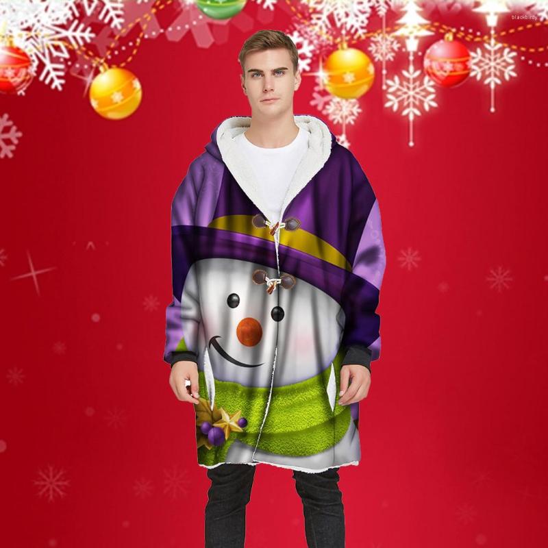 

Men's Hoodies 2023 Colorful Style Mens Warm Long Hooded Horn Buckle Design Sweatshirts Velvet Thick 3D Printed Christmas Coat Ropa Hombre, Purple