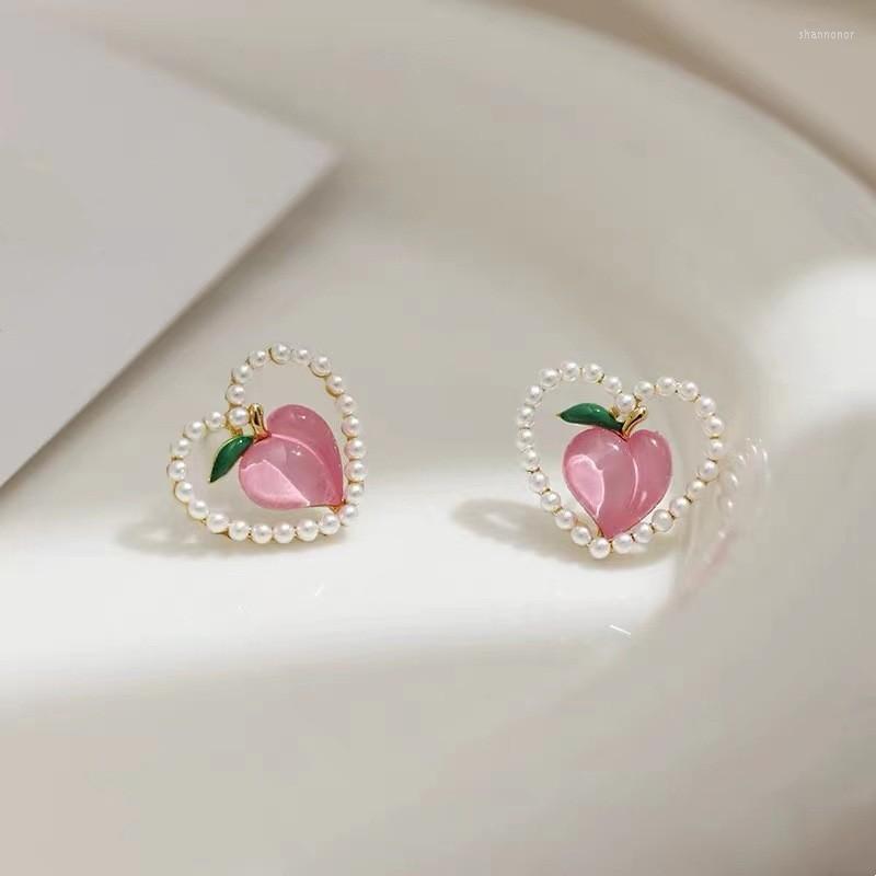 

Stud Earrings 2023 Contracted Sweet Pearl Fresh Lovely Fashion Fine Heart Elegant Temperament Women Jewelry