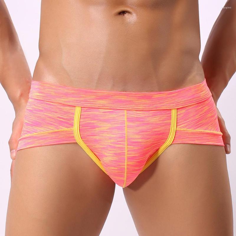 

Underpants Men's Boxers Sexy Low-rise Shorts Fashion Swimwear Summer Breathable Printing Underwear Pouch Men Briefs Boxer, Yellow