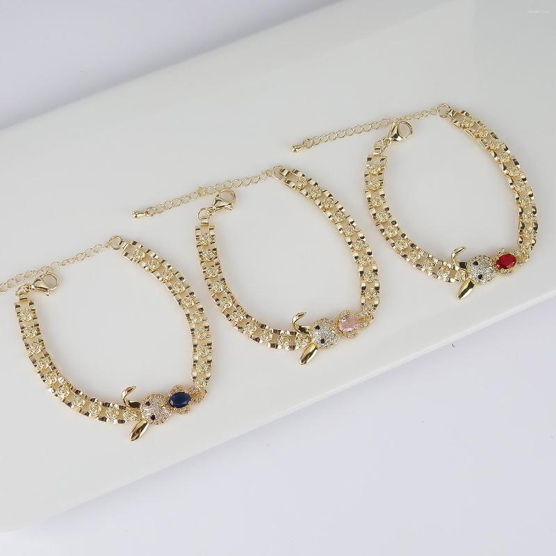 

Link Bracelets Crystal Bracelet Luxury Zircon Chain Of Rose Wrist For Women Girl