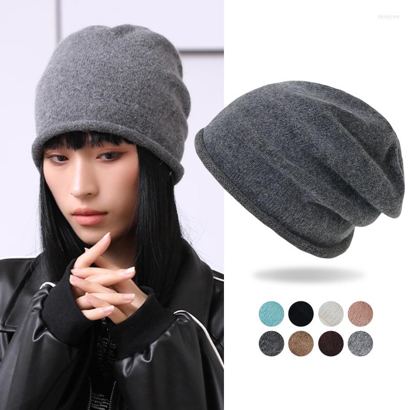 

Hats Women Slouch Beanies Skullies Female Solid Cashmere Wool Knit Beanie Hat Winter Warm Soft Bonnet