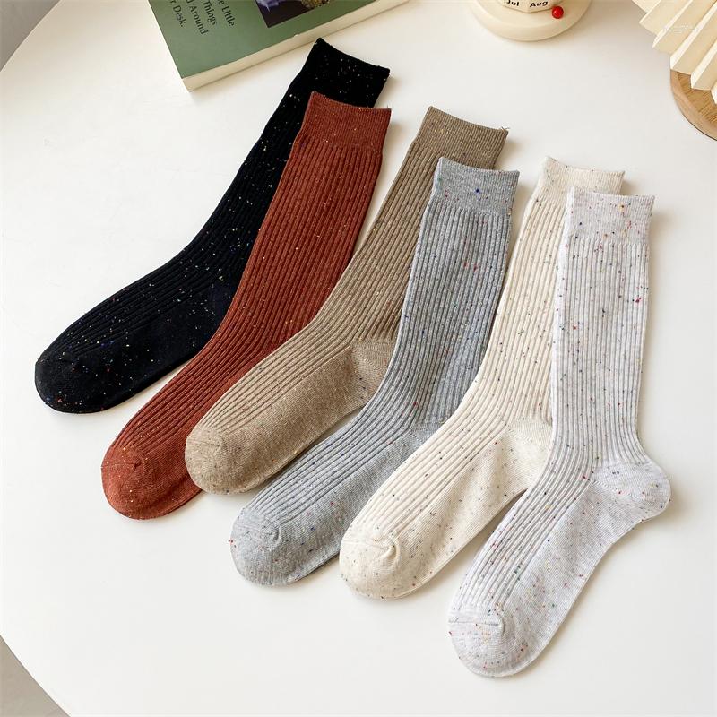 

Women Socks Women's Long High Quality Autumn Winter Warm Thick Middle Tube Candy Color Korean Style Trend Elegant Pile For, Beige