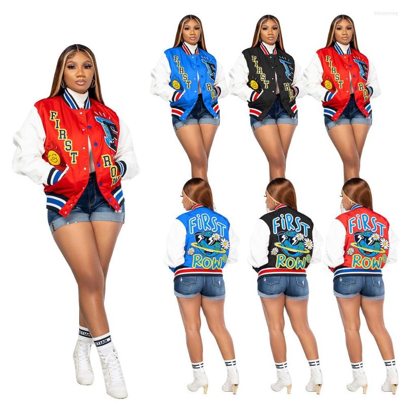 

Women' Jackets Winter Letterman 2023 Women Clothes Baseball Jersey With Pockets Plus Size -3XL Coats & Jacket, Black