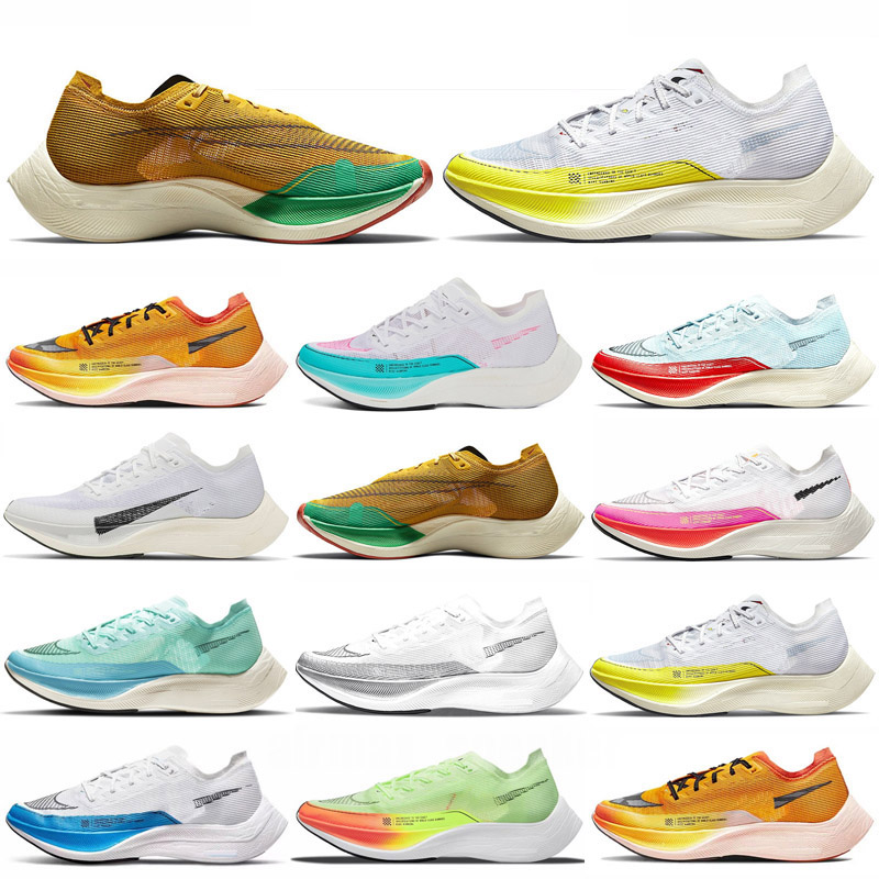 

2023 Fashion Zoomx Vaporfly Next% 2 Womens Mens Running Shoes University Gold Aurora Green Ekiden Be True Volt Zoom White Metallic Silve Trainers Sneakers, Color 2
