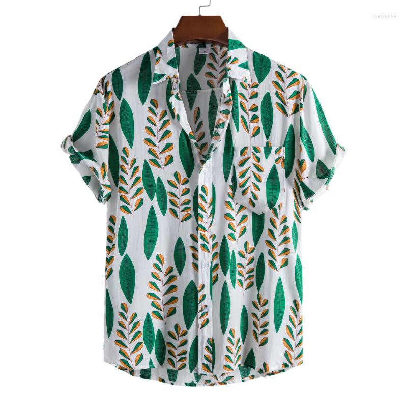 

Men's Casual Shirts Summer 2023 Fashion Trend Short Sleeve Printed Shirt Men's Clothing, Green
