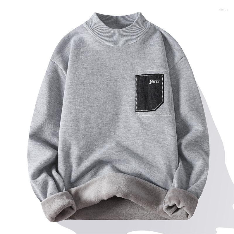 

Men's Sweaters 2023 Winter Men's Turtleneck Warm Brand Knitted Pullovers Men Solid Color Casual Male Sweater Autumn Knitwear, Auburn