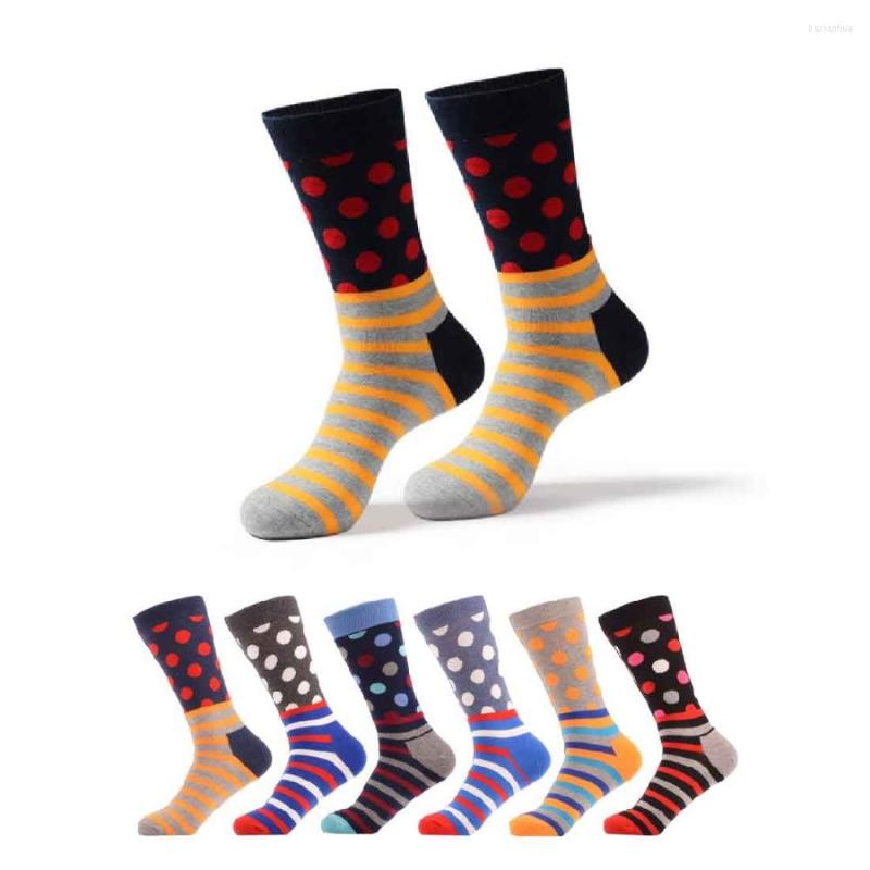 

Men's Socks Top Quality Cotton Stockings Autumn And Winter Keep Warm Effect Casual Fashion Style Dot Pattern Christmas Gift Striped, Skds002