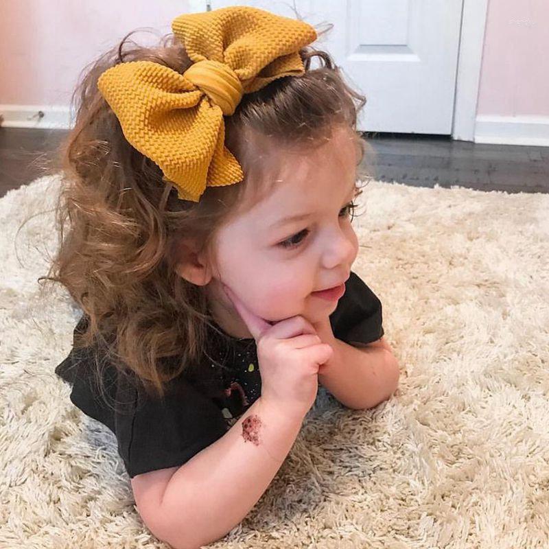 

Hair Accessories 1pc 2023 Baby Fashion 4.5'' Bows Elastic Nylon Headbands For Girls Soft Tie Cute Summer Bands, White