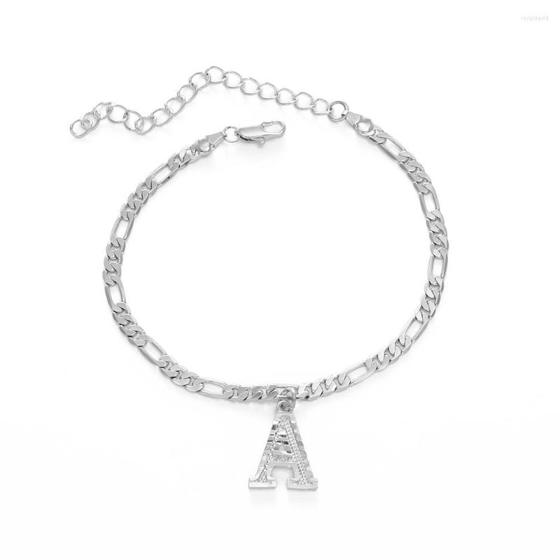 

Anklets Anniyo 21cm 10cm Extender Chain/A-Z Initial Silver Color Letter Anklet Women Alphabet Jewelry Foot Chain Figaro Chains #233806B