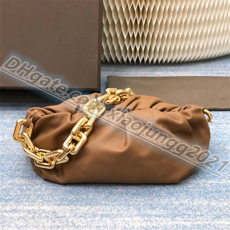 

High leather CHAIN POUCH Clutch Bags shoulder bags Cross body purse totes Luxury Multi color selection Women's Handbags handbag purses, White