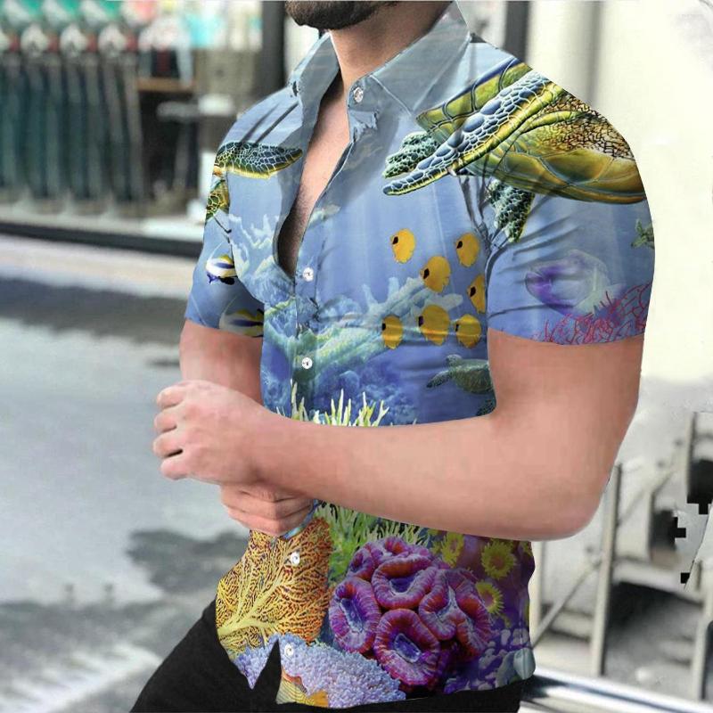 

Men's Casual Shirts 2023 Summer Vacation Shirt Beach Harajuku Men Short-Sleeve Aloha Hommes Blouse Loose Surfing Hawaiian-shirt, Zc-1714