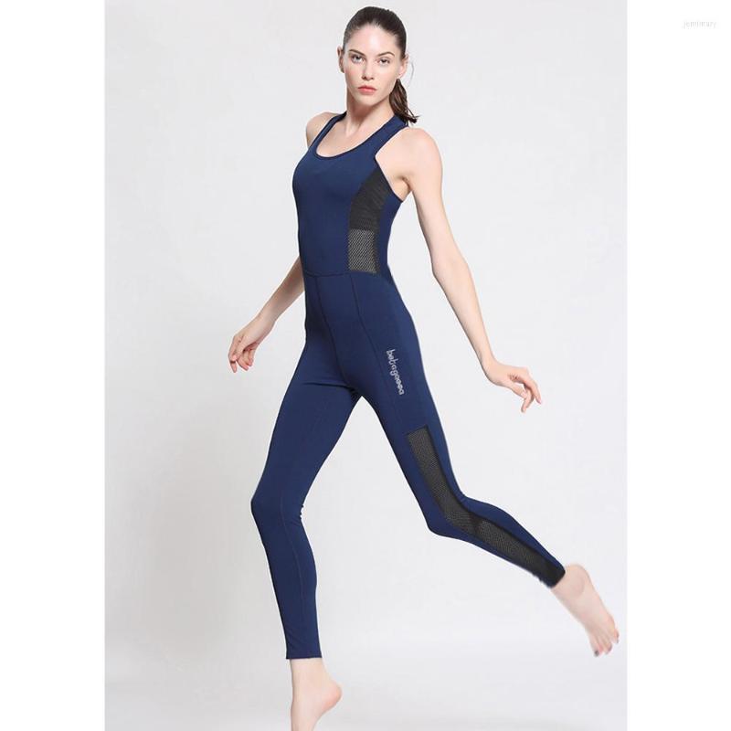 

Active Sets One Piece Yoga Bodysuit Set Sport Suit Long Sleeve Ballet Jumpsuit For Women Tight Dance Sportswear Gym, Dark blue