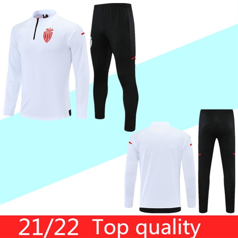 

21 22 Monaco men soccer training suit AS MONACOS chandal futbol football tracksuit 2021 2022 AGUILAR FABREGAS JOVETIC GOLOVIN Swea258b