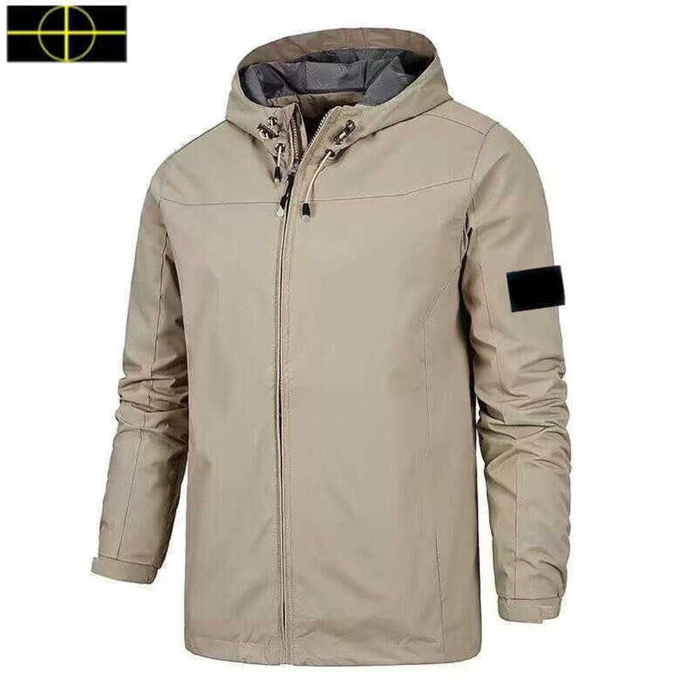 

plus size coat stone Men's jacket island collar hooded sweater stone 2022 spring autumn solid color men's casual windproof outdoor is land2023, Black