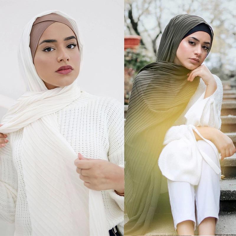

Scarves Women Muslim Hijab Long Scarf Shawl Wrap Crinkle Wrinkle Pleated Turban Large Pashmina Cape Islam Headscarf Poncho 180 85cm