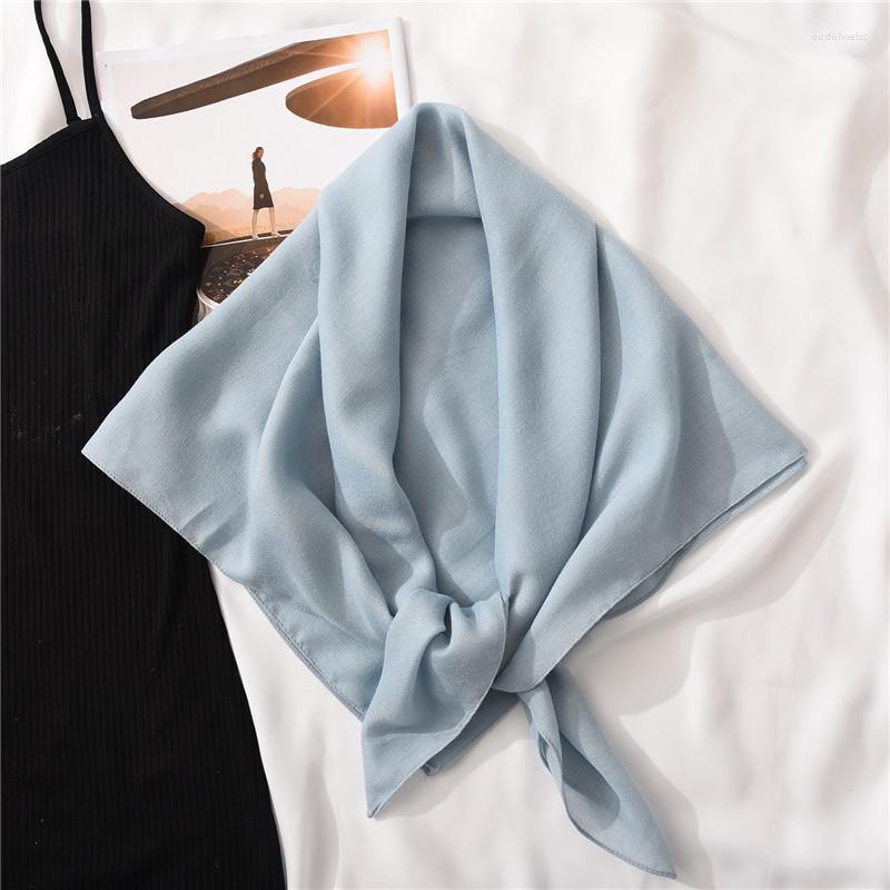 

Scarves Fashion 90 90Cm Square Plain Solid Viscose Shawl Scarf High Quality Wrap Neckerchief Autumn Winter Foulard Muslim Hijab Sjaal
