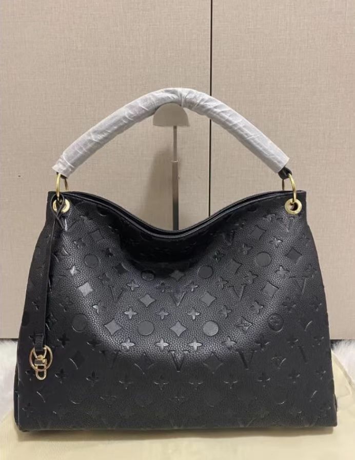 

Top qualitys Vintage Embossing Flowers bag Evening Bags women genuine Leather artsy Shopping Handbag Lvs tote Designer Purse Shoulder bag Handbags 3color 8, Black