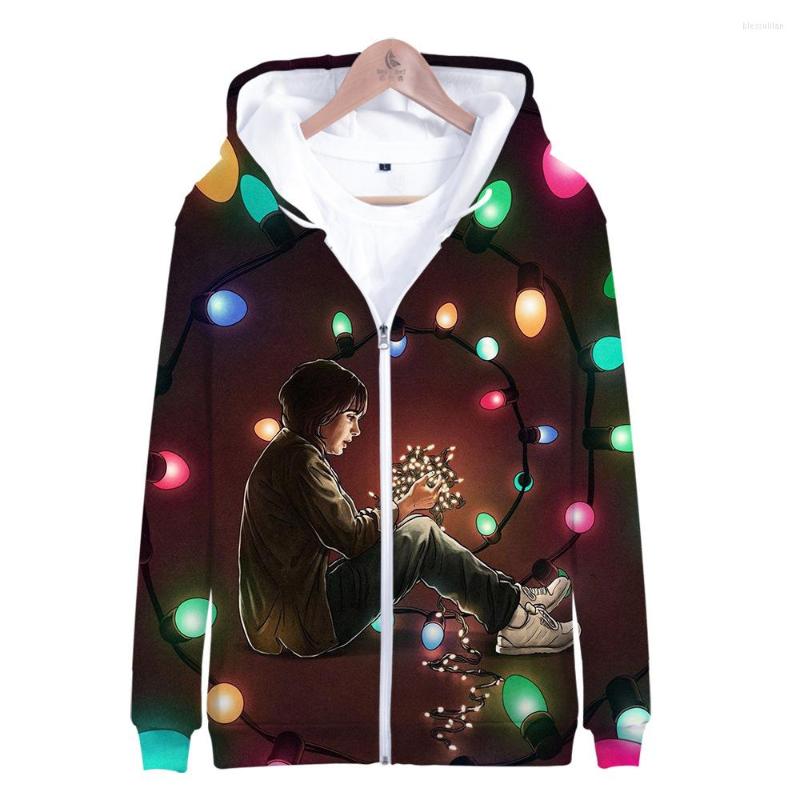 

Men's Hoodies 2023 Stranger Things Season 3 Mens Tracksuit Men/Women Hooded Sweatshirt Zip Up Male Zipper Coats