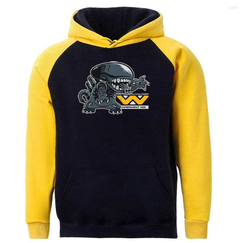 

Men' Hoodies Cartoons Alien Funny Printed Male Street Warm Sportswear Trendy High Quality Pullovers Korean Version Raglan Man Hoodie, Gray black
