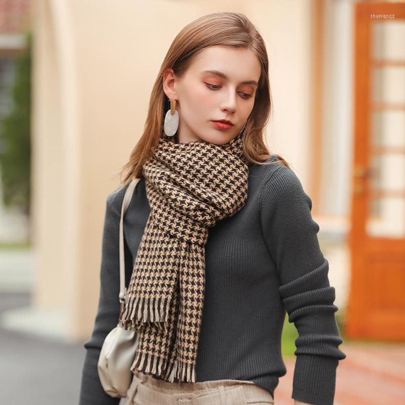 

Scarves Diamond -shaped Plaid Printing Scarf Female 2023 Warmth And Thick Mid -length Ladies Women Luxury Winter