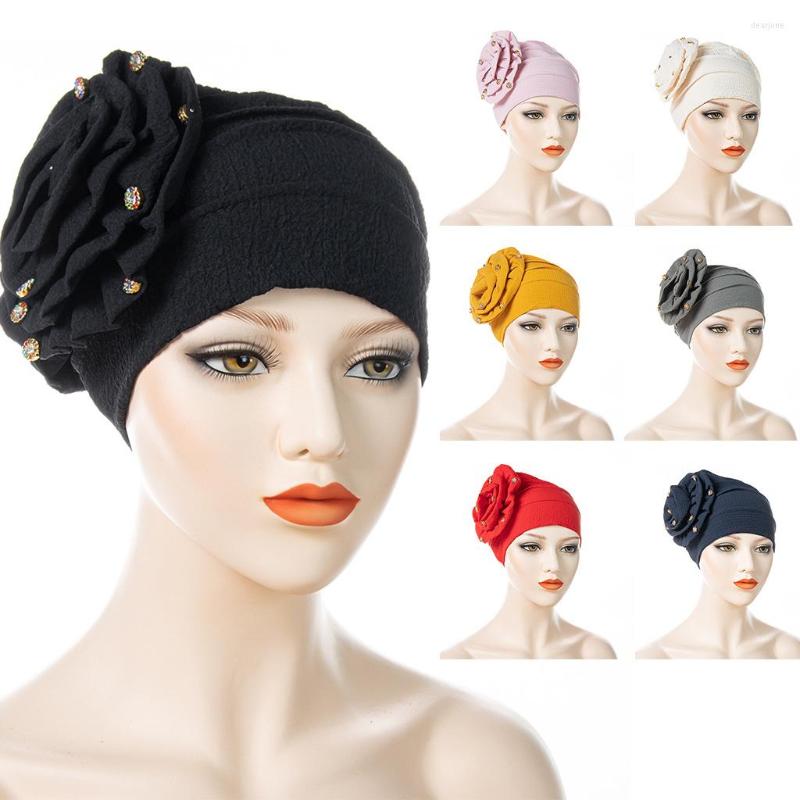 

Hats 2023 Style Headband Hat Big Flower Fashion Bottoming Women, Black