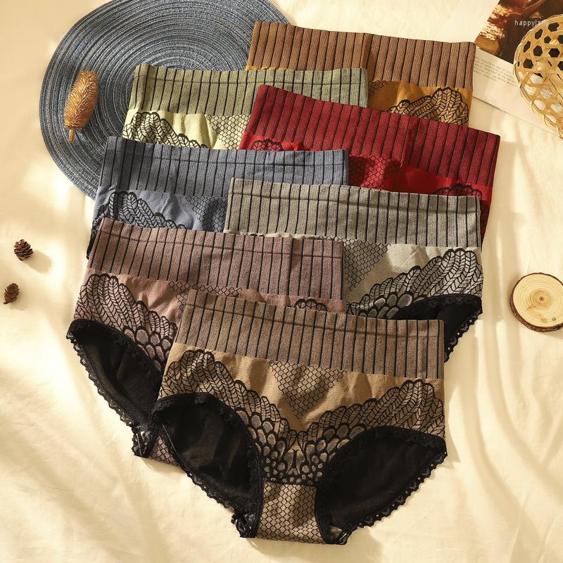 

Women's Panties Women Lace High Waist Buttocks Seamless For Plus Size Graphene Crotch Briefs, Gray