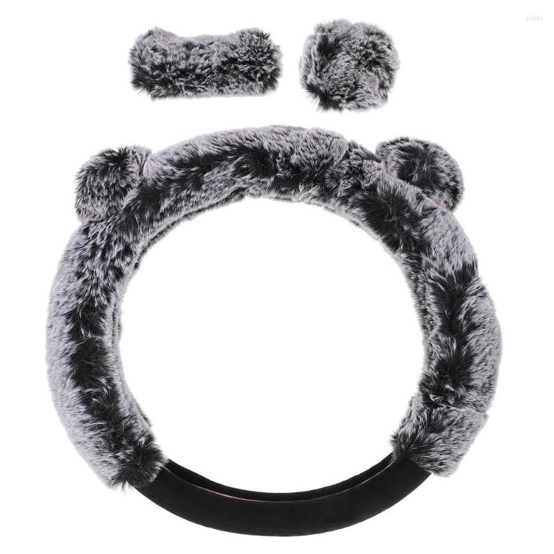 

Steering Wheel Covers 1 Set Warm Universal Car Gear Handbrake Cover Accessory