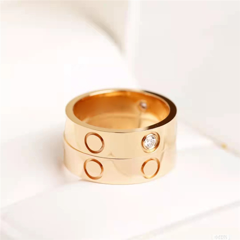 

Nail ring love ring men Jewlery Designer for Women womens rings Anniversary Gift Titanium Steel Wedding Engagement Band with diamond 18K Gold Plated rose silver