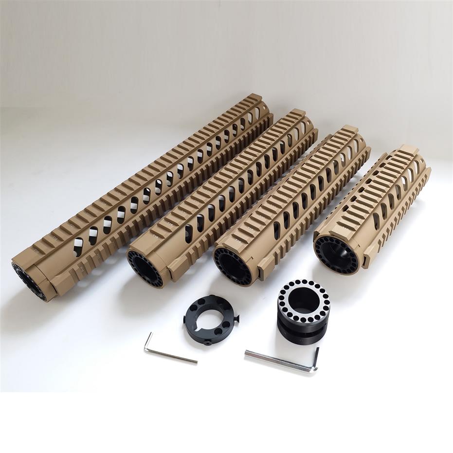 

7 10 12 15 inch Float Quad Rail AR15 Handguards Tan color with Front End Cap Fits 223 556221f
