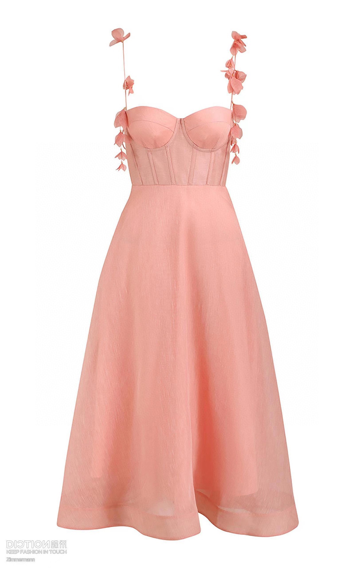 

Casual Dresses 2023 Australian designer designs early spring holiday three-dimensional flower silk hemp sling dress, Orange