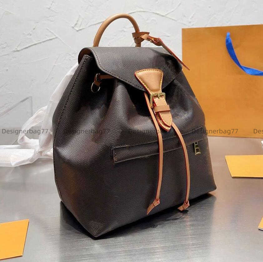 

Classic Old Flower Backpack Embossed Leather Backpacks Women Luxury Designer Bag Drawstring Montsouris Large Capacity Satchels Fashion Schoolbag Bagpack Bags
