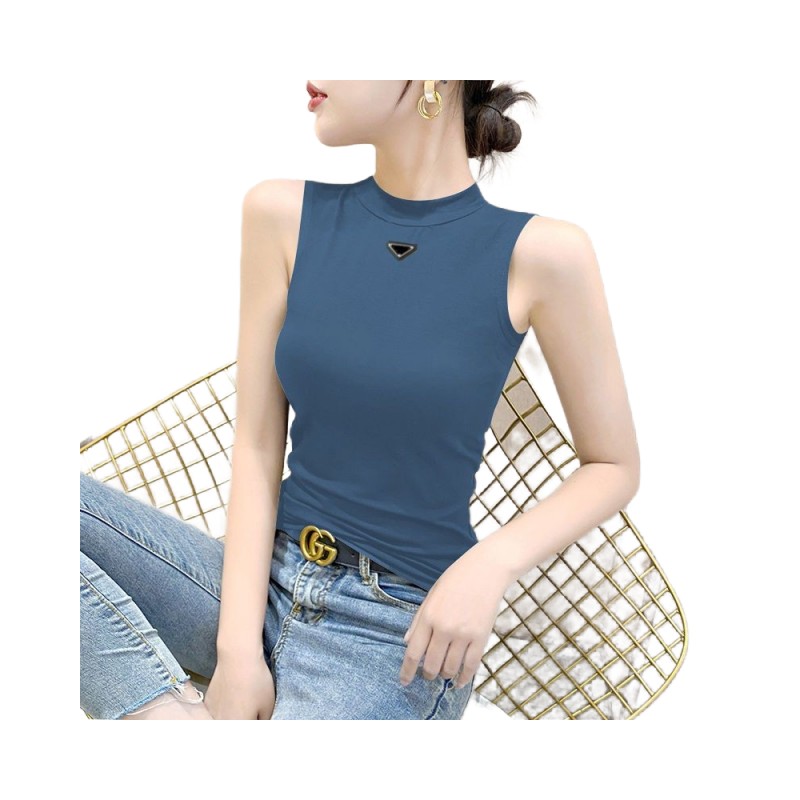 

Women's Tanks Camis Designer Womens Knits Tees t Shirts Sleeveless Woman Summer Short Shirtpra Lady Slim Vests Ice Silk Camisole Topszp61