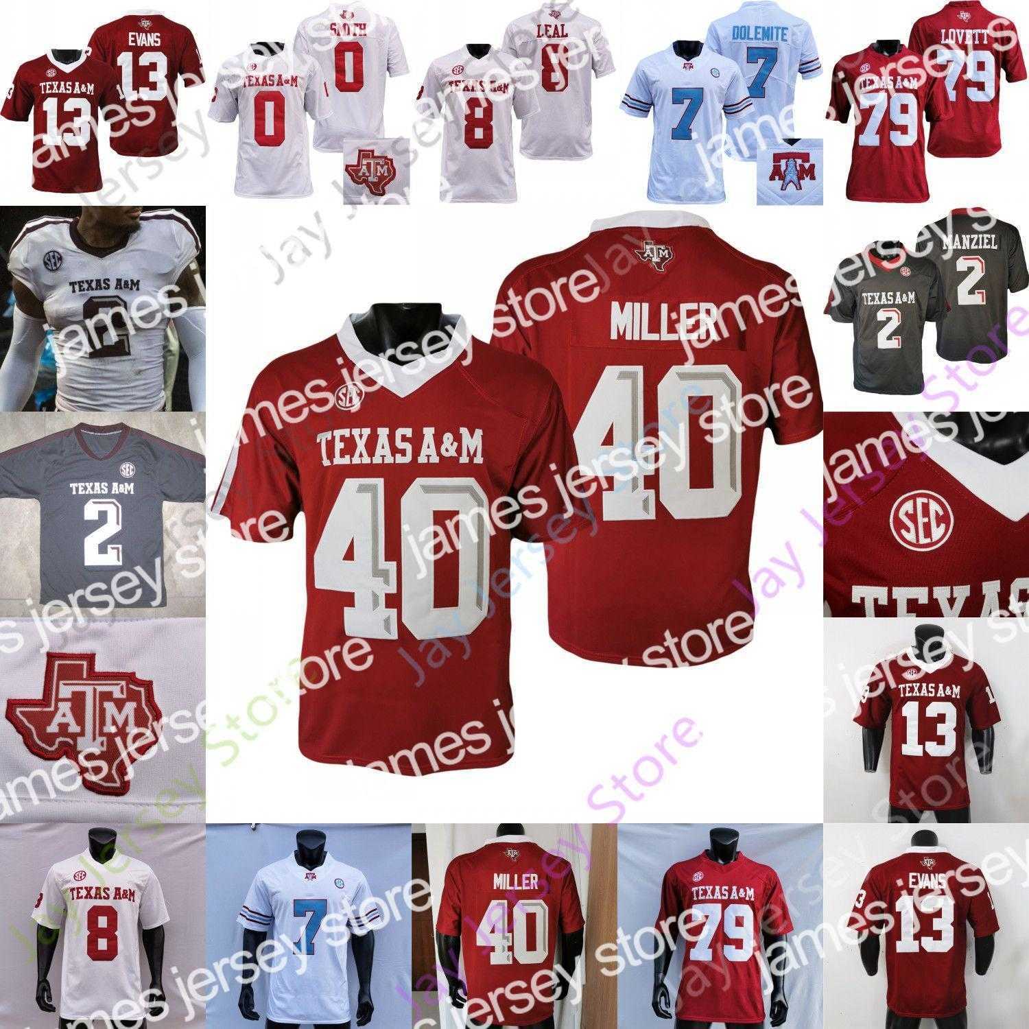 

Football Jerseys Texas A M Aggie Football Jersey NCAA College Johnny Manziel Von Miller Haynes King Devon Achane Smith Johnson Russell Jr. Gilbert Cooper Ste, Red
