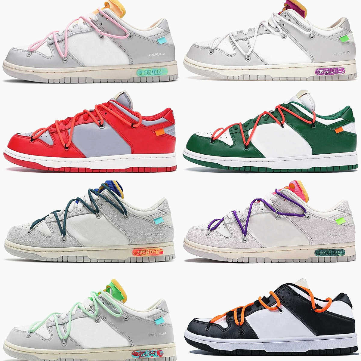 

Designers Dunksb Sports Shoes SBdunk Dear Summer Lot 1 09 Of 50 Collection Red Pine Orange Green SB Dunks Low White OW The 50 TS Trainer, Lot 21 of 50
