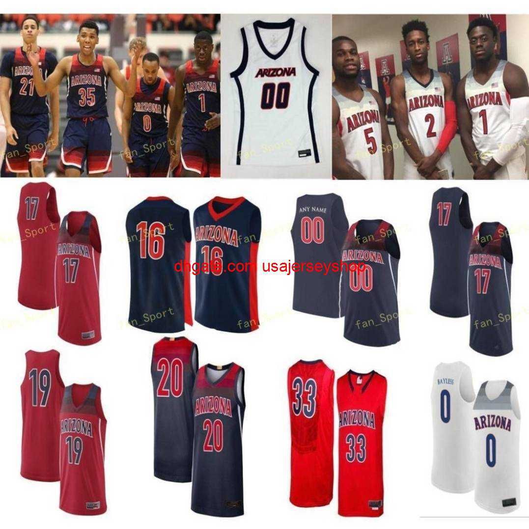 

CUSTOM NCAA College Arizona Wildcats Basketball Jersey 0 Josh Green 1 Nico Mannion 10 Bibby Jemarl Baker Jr 11 Ira Lee 12 Justin Coleman Cus, As
