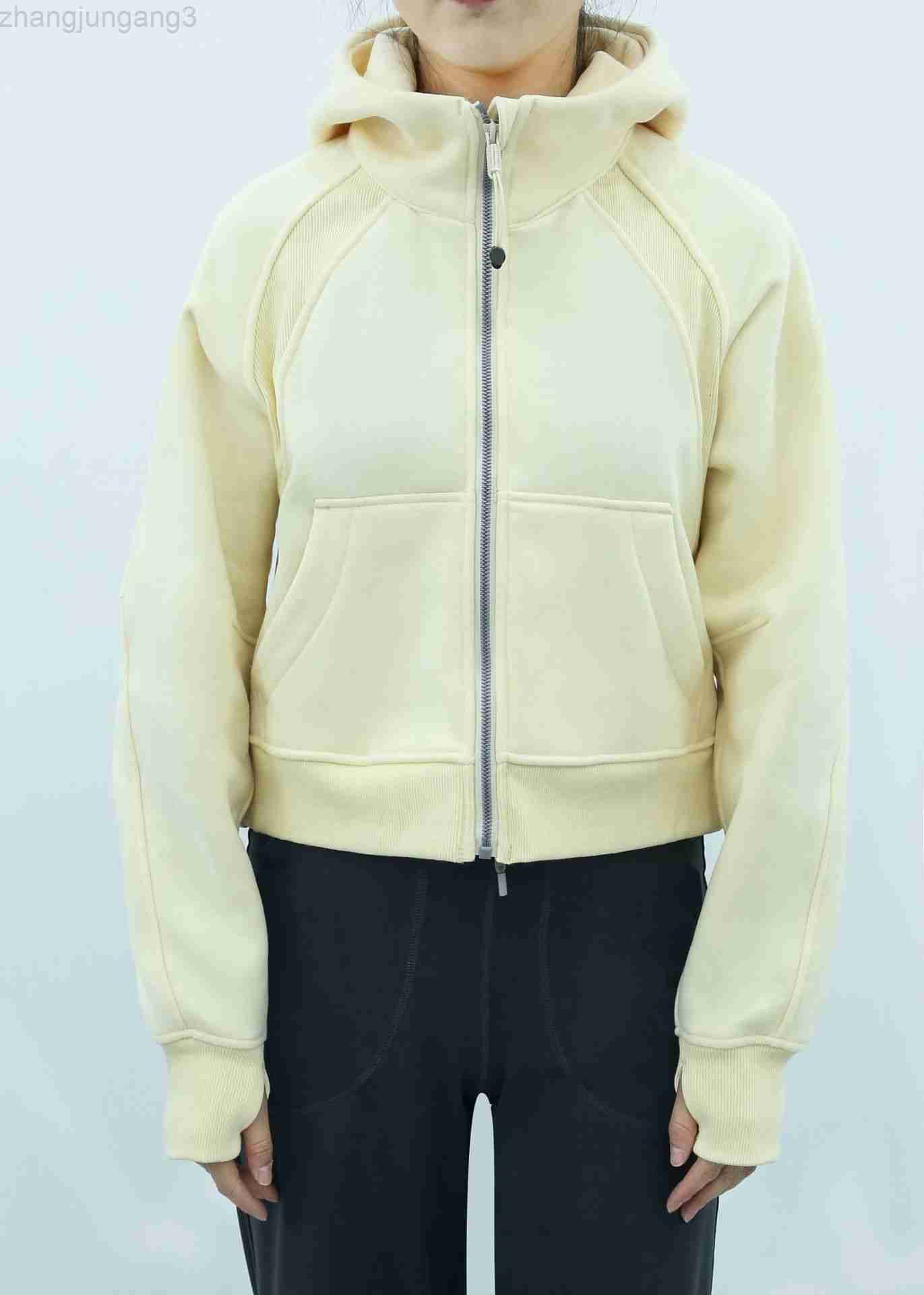 

Designer Short Jacket Lulus Women Autumn And Winter New Scuba Woman Yoga Sports Leisure Full Zip Jackets Plush Hoodie Yellow Tech 2023ss, 8 band label