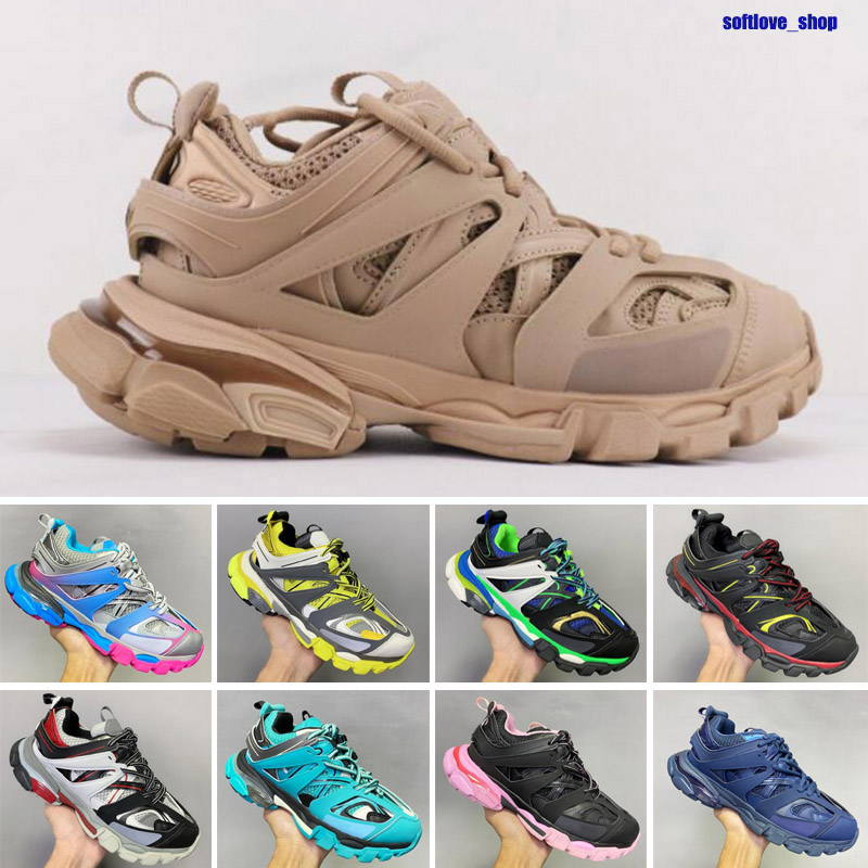 

Luxury 2022 track 3.0 2 runners shoes Designer men women Paris yellow pink black sport casual shoe trainers sneakers size 36-45, Color 10