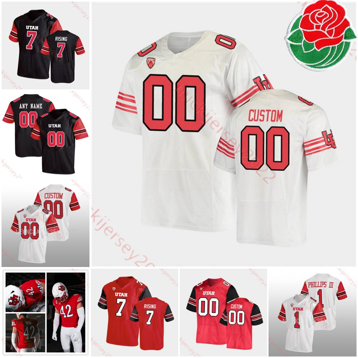 

Utah Utes Football jerseys 54 Hayden Furey 55 Andrew Mata'afa 56 Ka'eo Akana Keanu Tanuvasa Junior Tafuna Samote Pepa Connor O'Toole Stitched 2023 Rose Bowl Utah Jersey, White retro