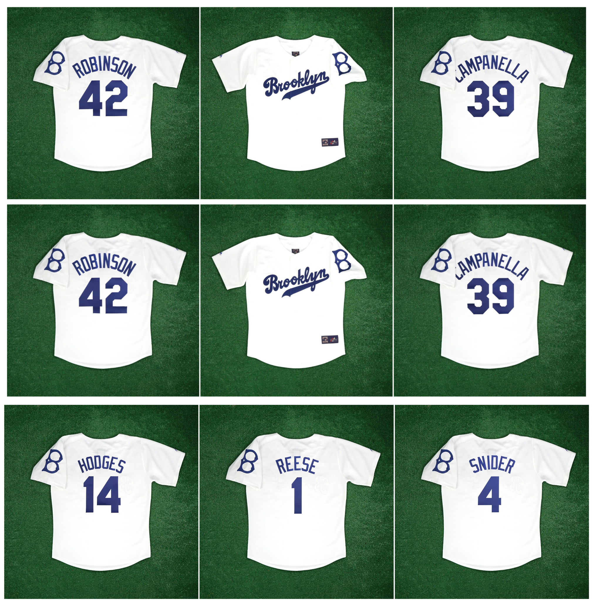 

Jackie Robinson Brooklyn Cooperstown Baseball Jersey Dodgers Roy Campanella Gil Hodges Pee Wee Reese Duke Snider, As pic