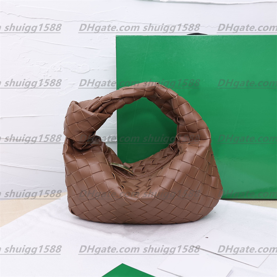 

High quality armpit shoulder bag Fashion woven leather handbag Luxury designer Moon shaped medium bags Women' Cosmetic Bags cross purses, Light green