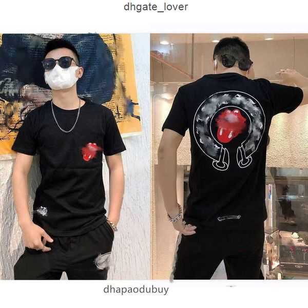 

Ch Fashion Men' t Shirt Designer Chrome Classic Summer Brand Short Sleeve Sanskrit Letter Pullover T-shirt Horseshoe Cross Pattern Topsxzqhxzqh, 43