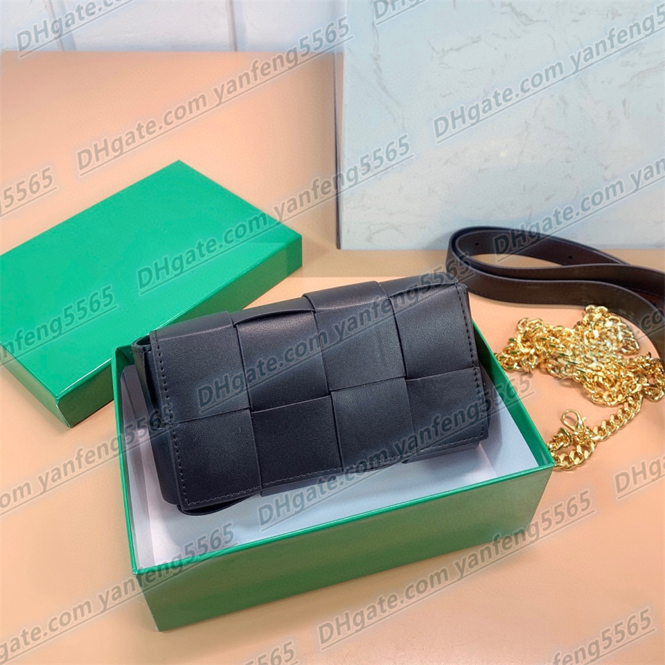 

High Quality Fashion woven leather shoulders bag Luxury designer medium Women's handbag Waist Bags cross body purses