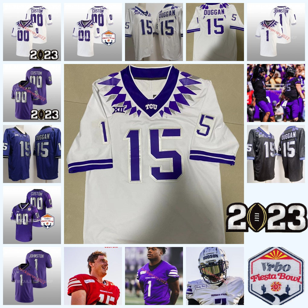 

2022 VRBO Fiesta Max Duggan TCU Horned Frogs Football Jersey Quentin Johnston Jordon Hudson Garrett Hayes Shadrach Banks Wes Harris Chace Biddle Marcel Brooks, Purple